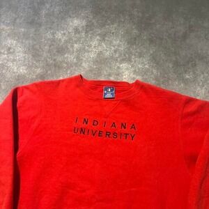 Vintage Champion Indiana Hoosiers Red Crewneck Sweatshirt Men's Large Made USA